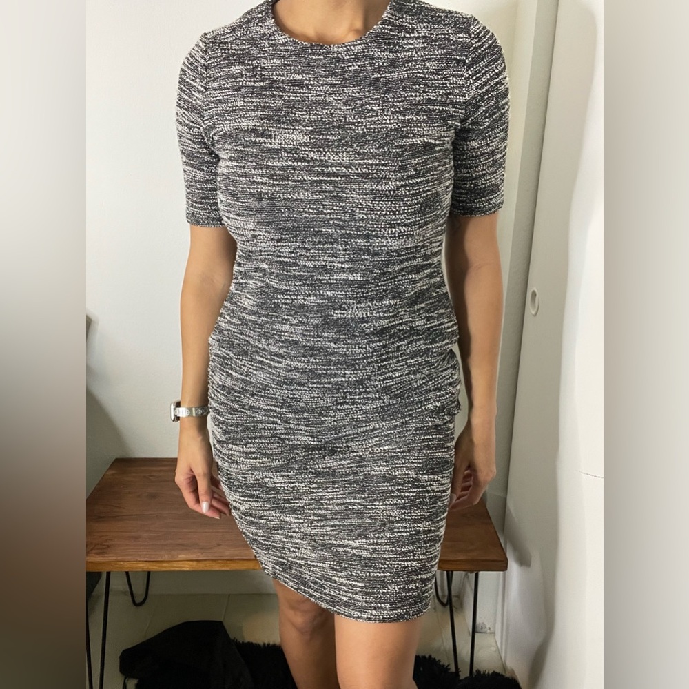 Banana Republic Black and White Knit Midi Dress